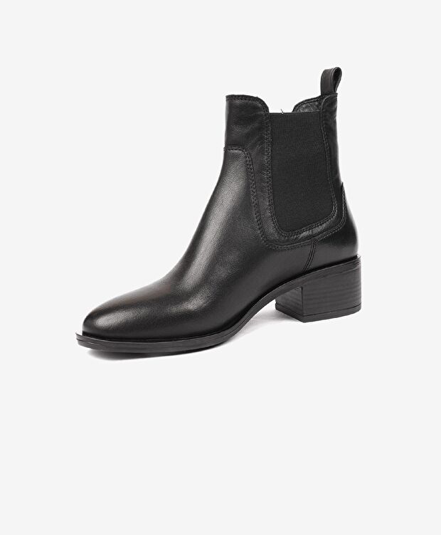 Kadın Siyah Hakiki Deri Topuklu Chelsea Bot - 2