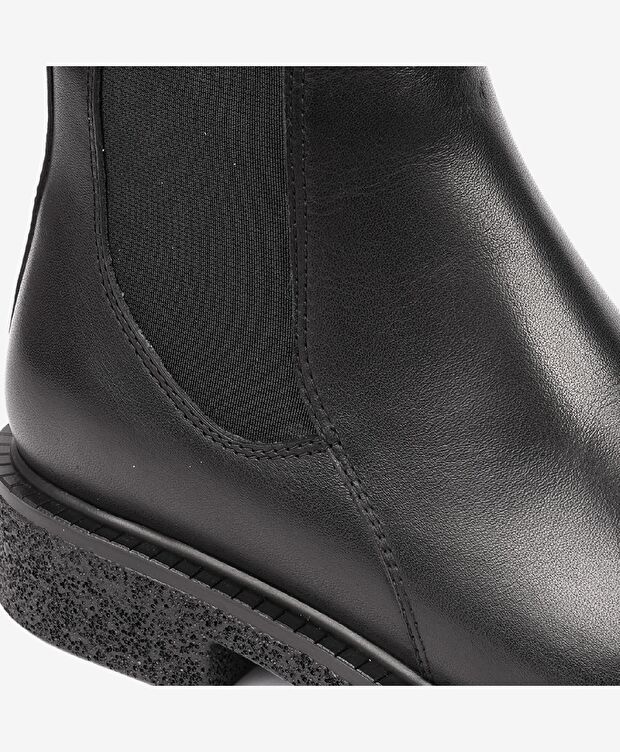 Kadın Siyah Hakiki Deri Chelsea Bot - 5