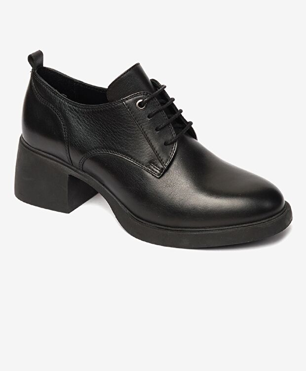 Kadın Siyah Hakiki Deri Oxford Ayakkabı - 2