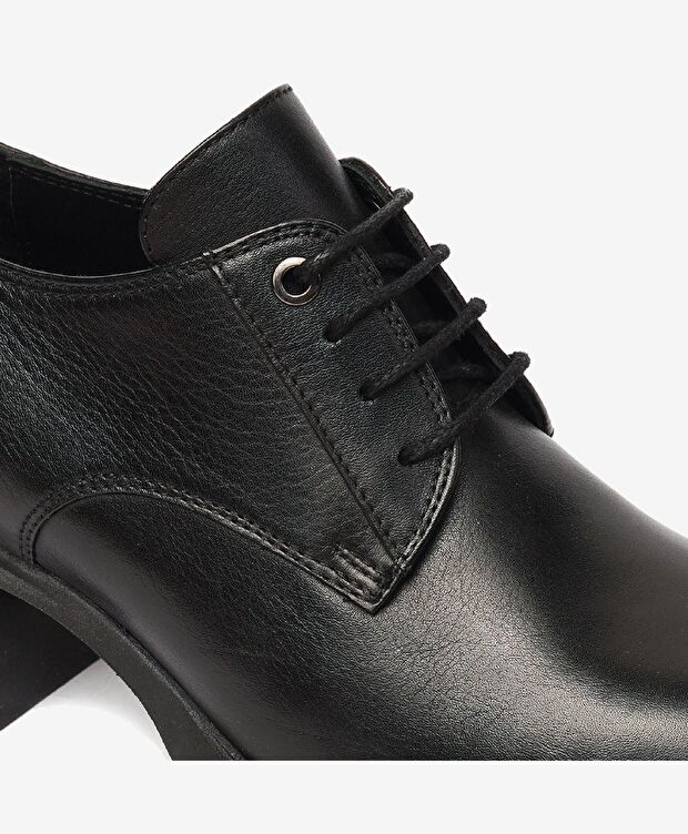 Kadın Siyah Hakiki Deri Oxford Ayakkabı - 5