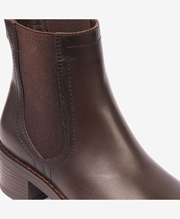 Kadın Kahverengi Hakiki Deri Memory Foam Taban Chelsea Bot - 5