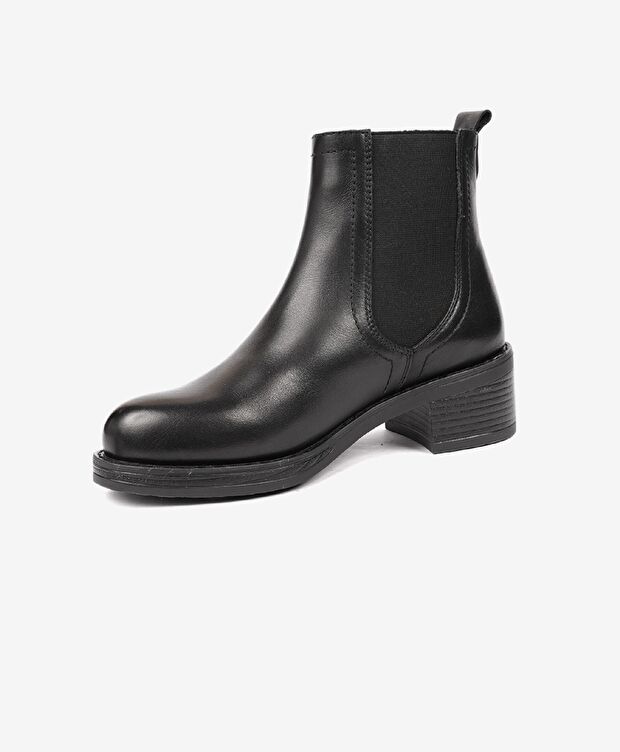 Kadın Siyah Hakiki Deri Memory Foam Taban Chelsea Bot - 2