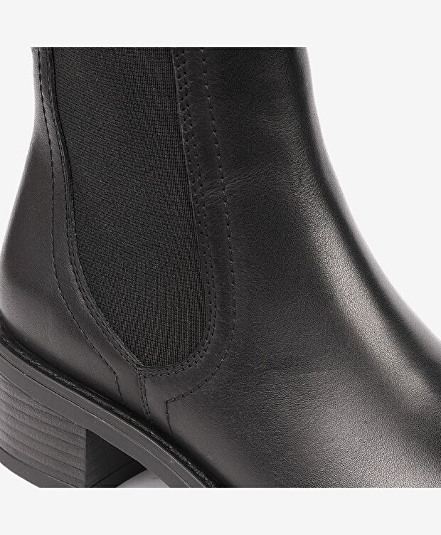 Kadın Siyah Hakiki Deri Memory Foam Taban Chelsea Bot - 4