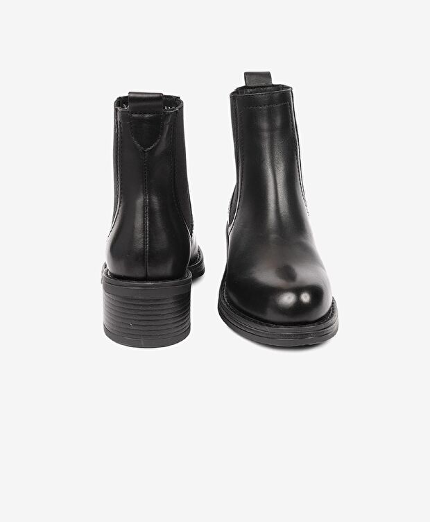 Kadın Siyah Hakiki Deri Memory Foam Taban Chelsea Bot - 6