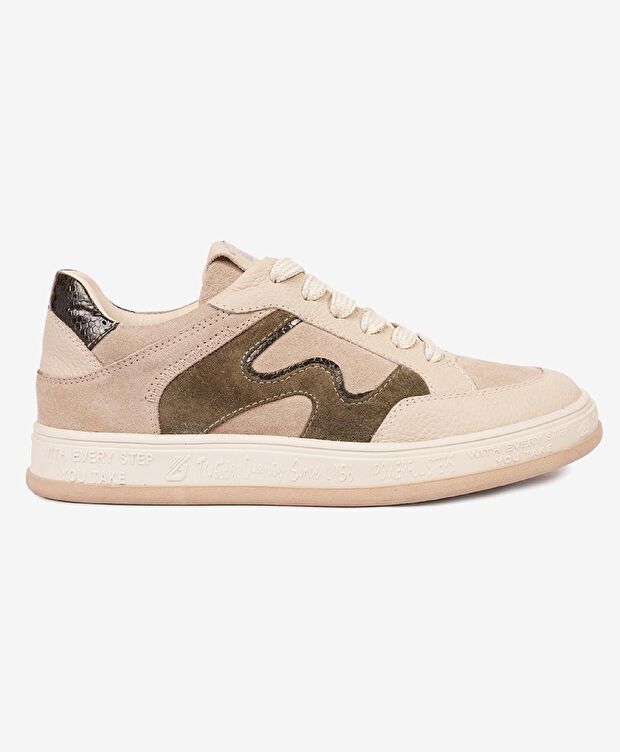 Kadın Vizon Hakiki Deri Sneaker Ayakkabı - 1