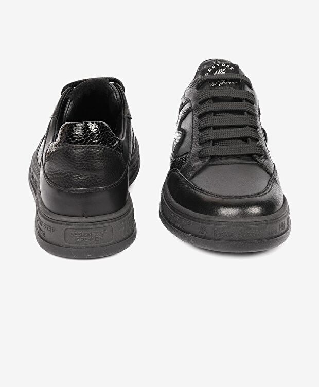 Kadın Siyah Hakiki Deri Sneaker Ayakkabı 4K2SA33291 - 7