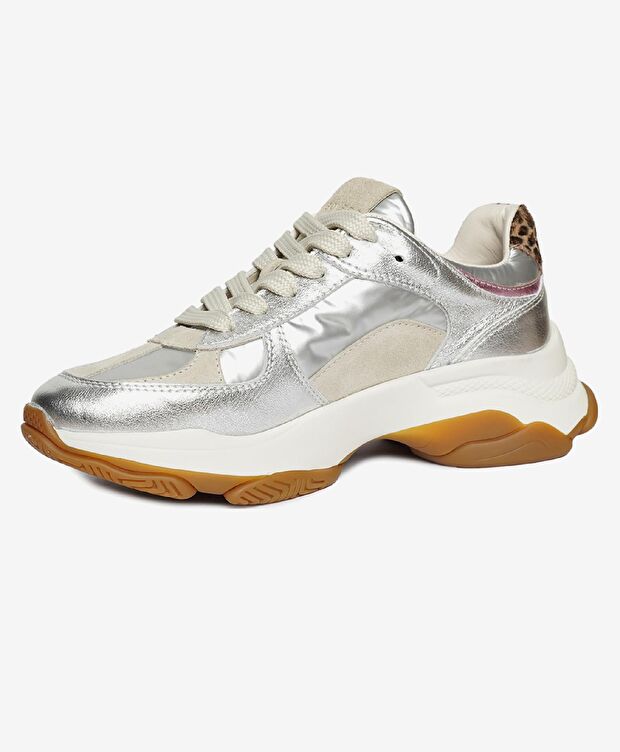 Kadın Gümüş Hakiki Deri Spor Ayakkabı - 3