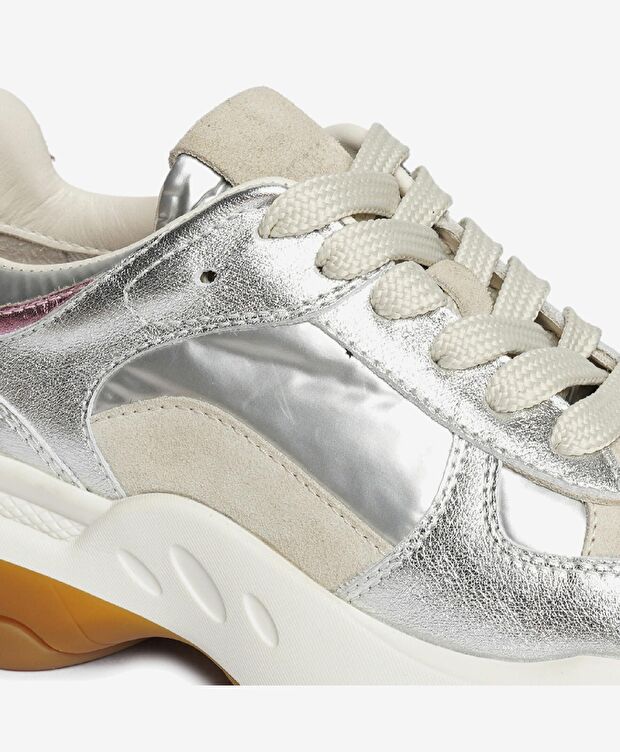 Kadın Gümüş Hakiki Deri Spor Ayakkabı - 5