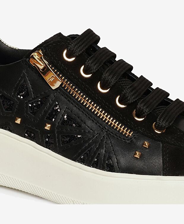 Kadın Siyah Hakiki Deri Memory Foam Taban Spor Ayakkabı - 5