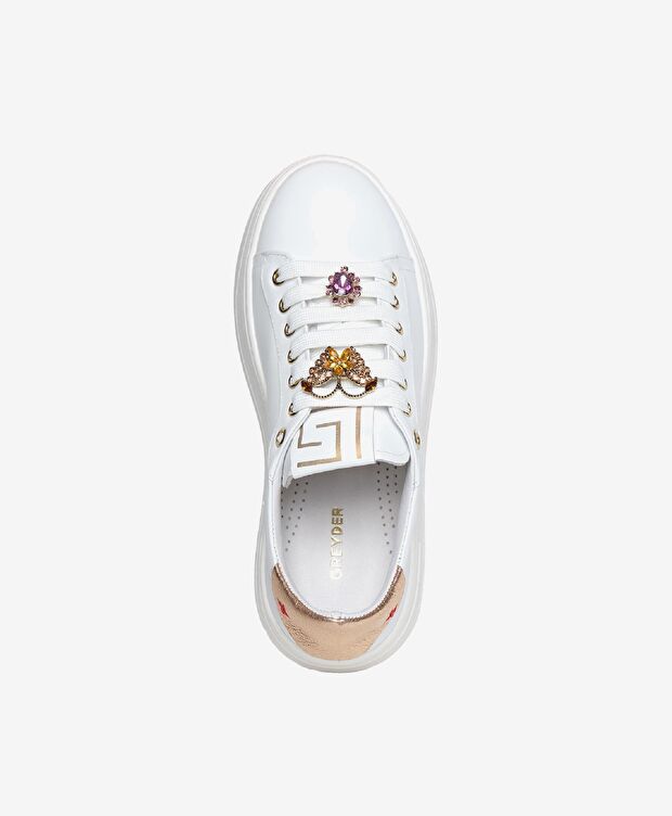 Kadın Beyaz Leopar Hakiki Deri Sneaker Ayakkabı - 4