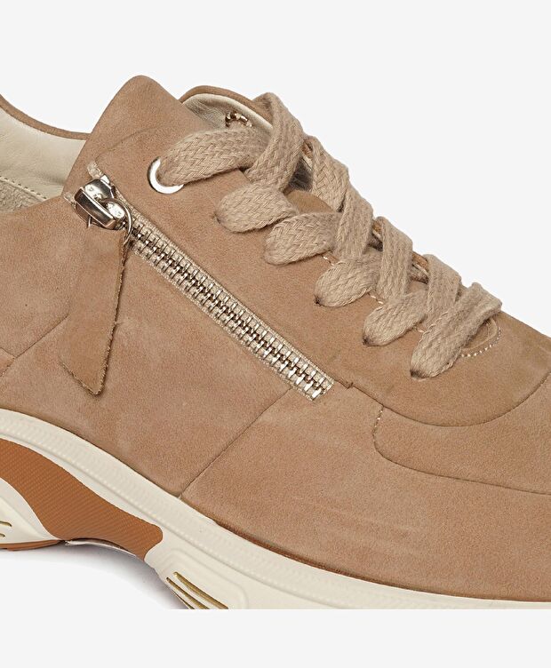 Kadın Vizon Nubuk Hakiki Deri Sneaker Ayakkabı - 5