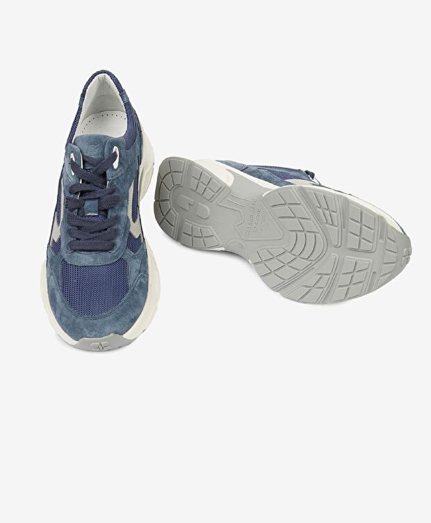 Kadın İndigo Hakiki Deri Sneaker Ayakkabı - 6