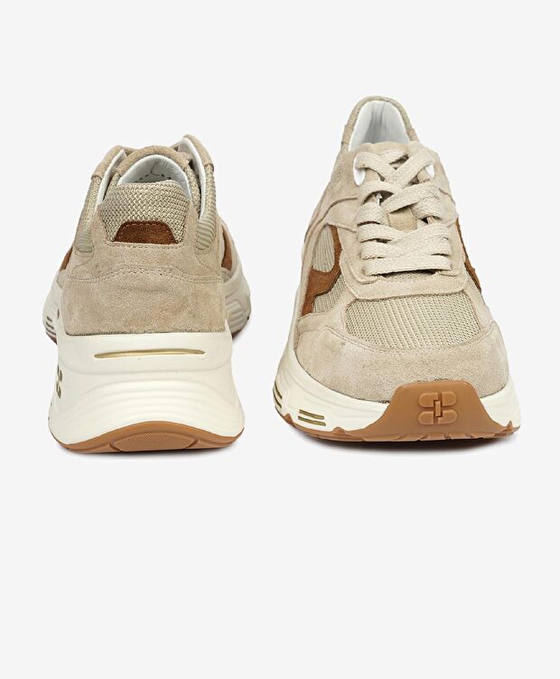 Kadın Bej Süet Hakiki Deri Sneaker Ayakkabı - 7