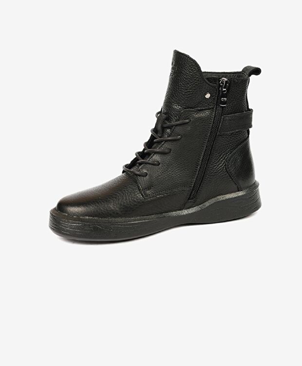 Kadın Siyah Hakiki Deri Sneaker Bot - 3