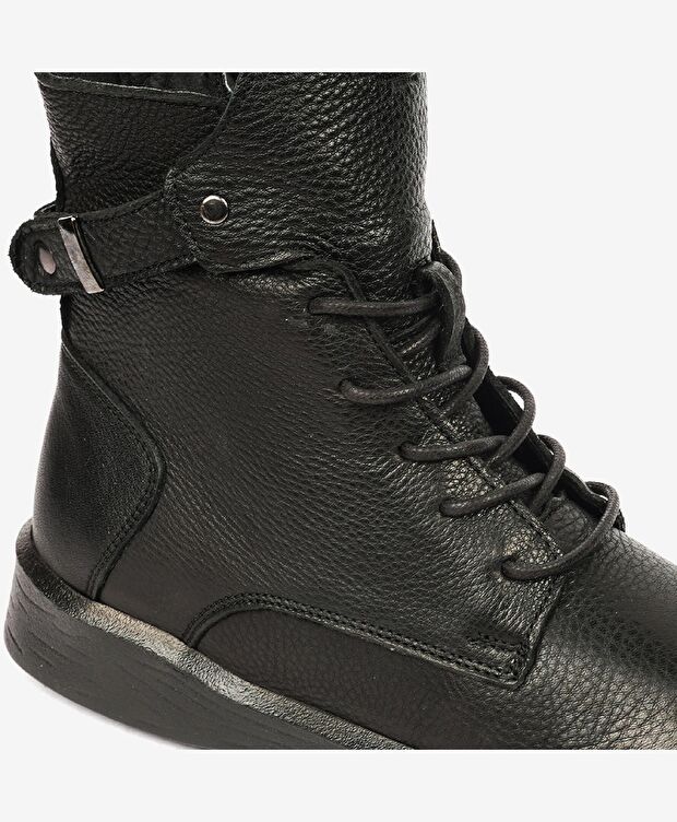 Kadın Siyah Hakiki Deri Sneaker Bot - 5