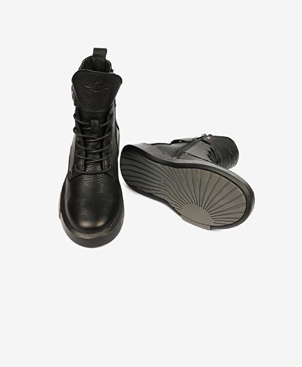 Kadın Siyah Hakiki Deri Sneaker Bot - 6