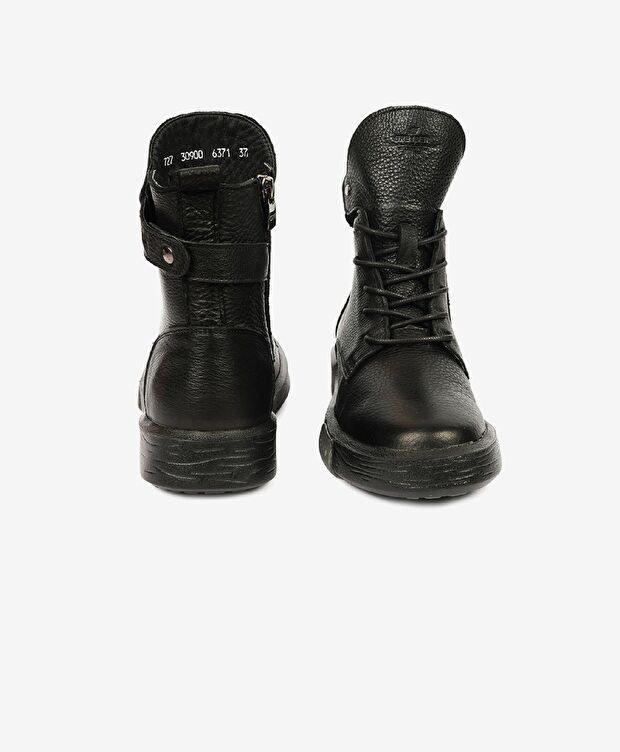 Kadın Siyah Hakiki Deri Sneaker Bot - 7