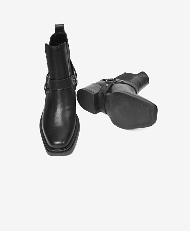 Kadın Siyah Hakiki Deri Chelsea Bot - 6