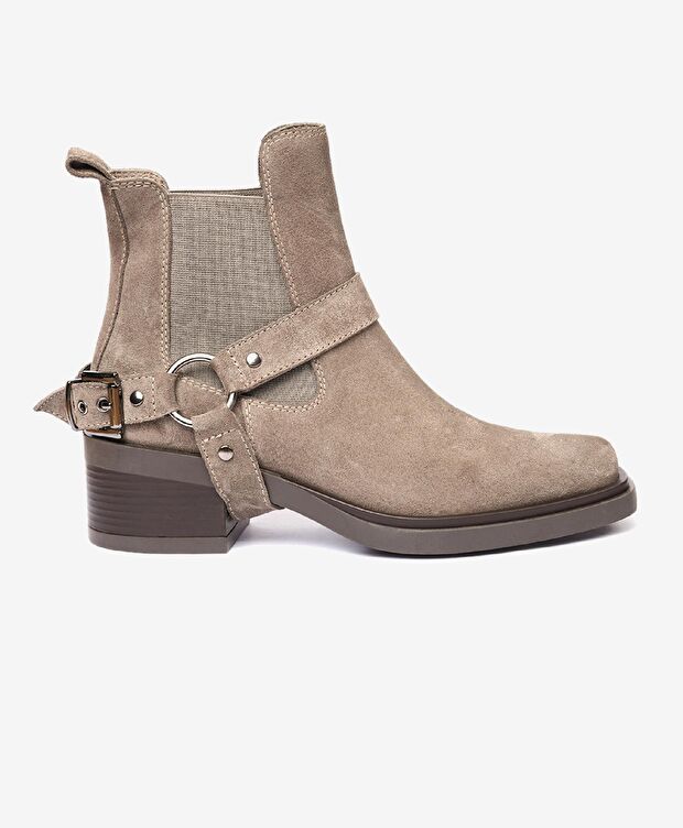 Kadın Vizon Süet Hakiki Deri Chelsea Bot - 1