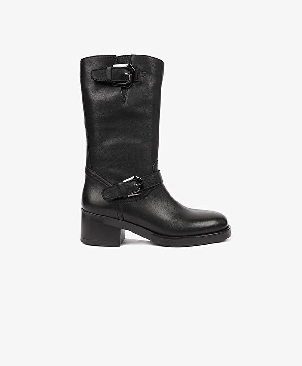 Kadın Siyah Hakiki Deri Günlük Bot - 1