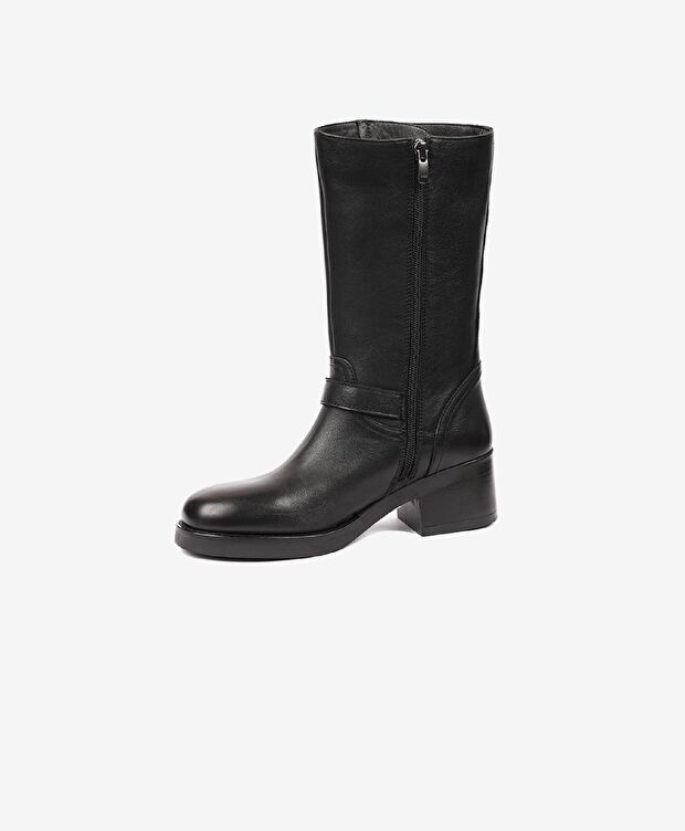 Kadın Siyah Hakiki Deri Günlük Bot - 3