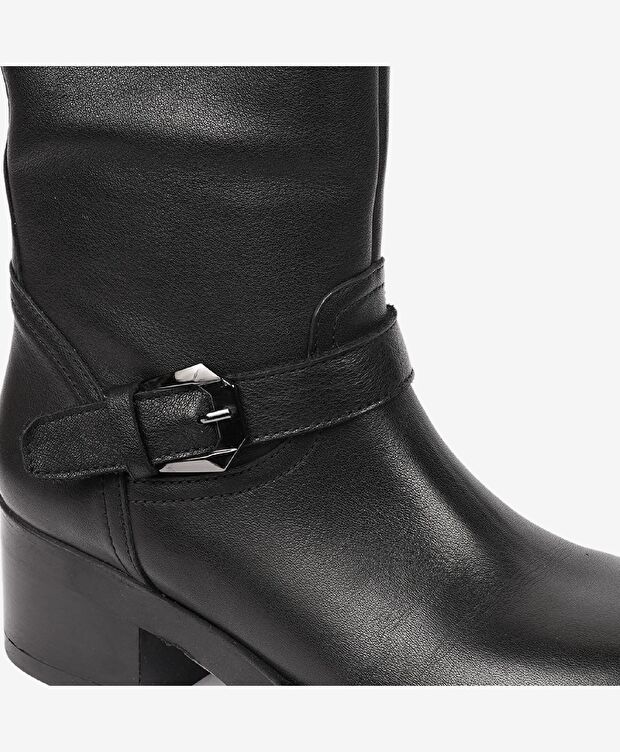 Kadın Siyah Hakiki Deri Günlük Bot - 5