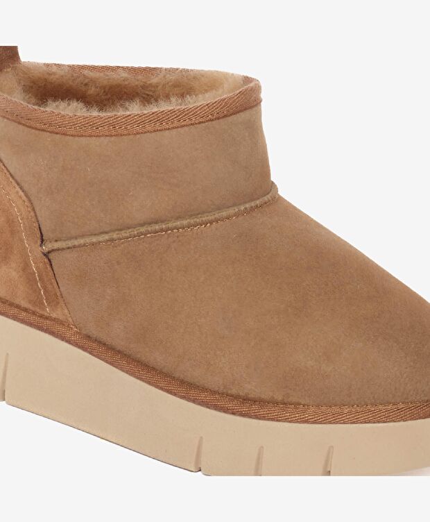 Kadın Sigaro Süet Hakiki Deri Termo Light Taban Günlük Bot - 5