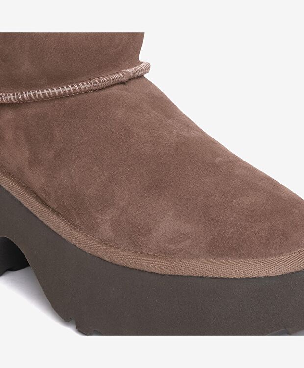 Kadın Sigaro Süet Hakiki Deri Topuklu Bot - 3