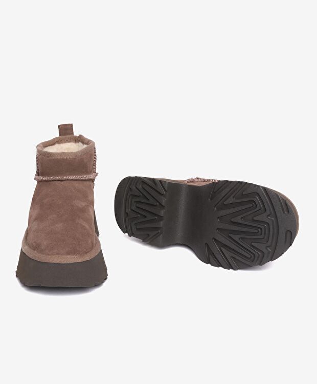 Kadın Sigaro Süet Hakiki Deri Topuklu Bot - 4