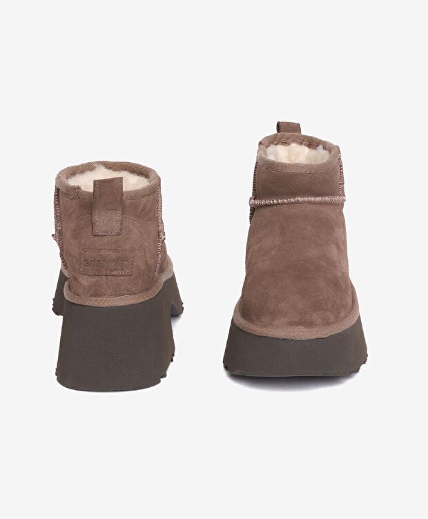 Kadın Sigaro Süet Hakiki Deri Topuklu Bot - 5