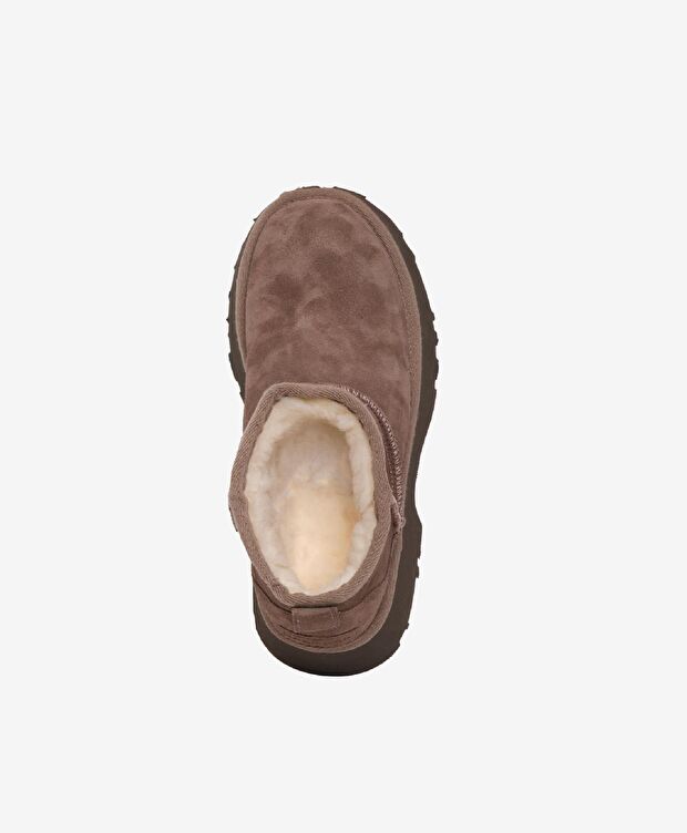 Kadın Sigaro Süet Hakiki Deri Topuklu Bot - 6