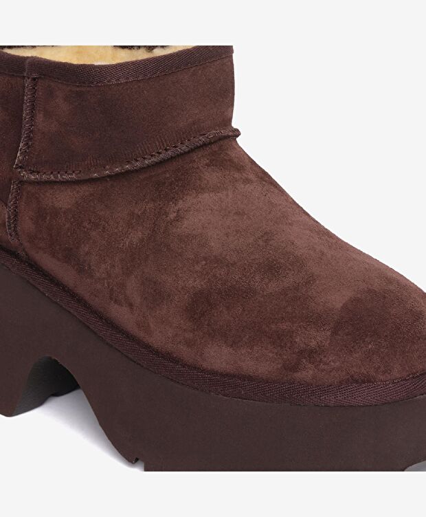 Kadın Kahverengi Süet Hakiki Deri Topuklu Bot - 5