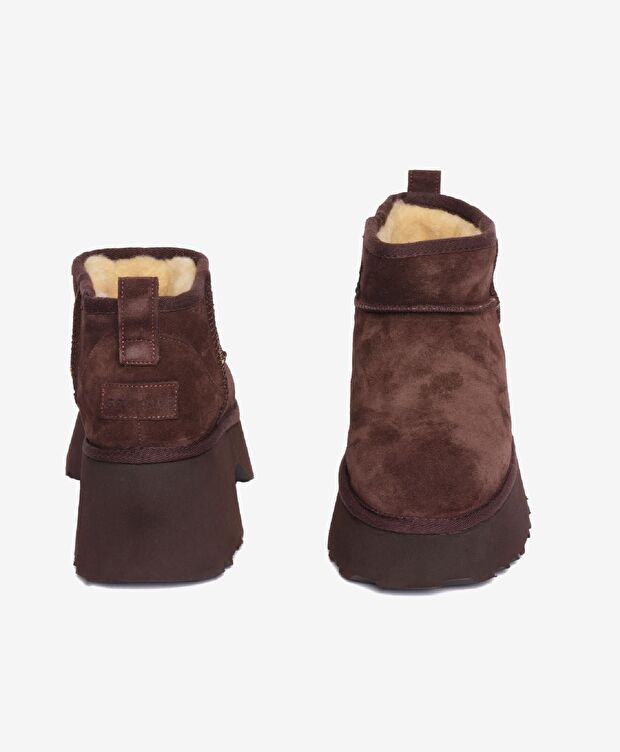 Kadın Kahverengi Süet Hakiki Deri Topuklu Bot - 7