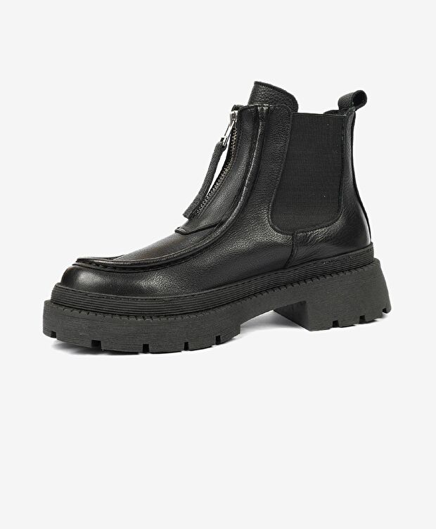 Kadın Siyah Hakiki Deri Termo Light Taban Chelsea Bot - 3