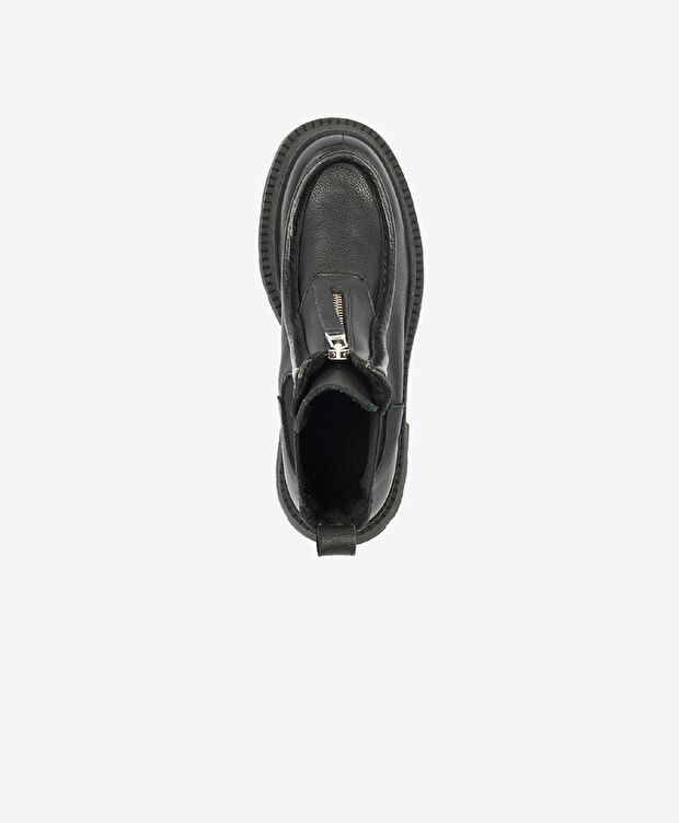 Kadın Siyah Hakiki Deri Termo Light Taban Chelsea Bot - 4