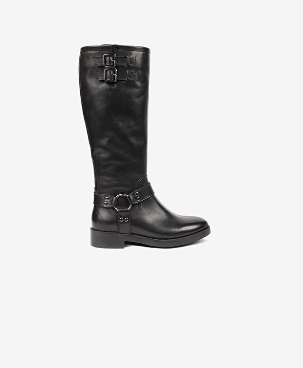 Kadın Siyah Hakiki Deri Topuklu Çizme - 1