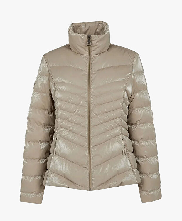 Kadın Bej Suya Dayanıklı Kaz Tüyü Mont - 1