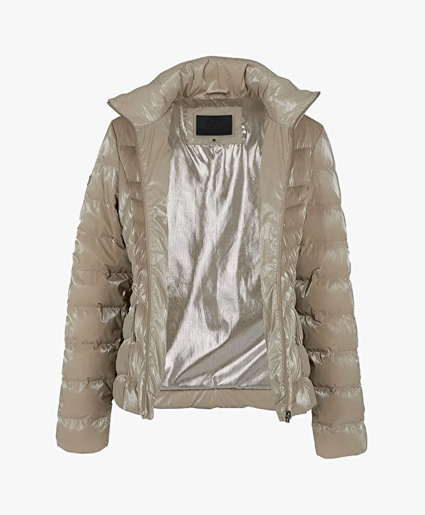 Kadın Bej Suya Dayanıklı Kaz Tüyü Mont - 4