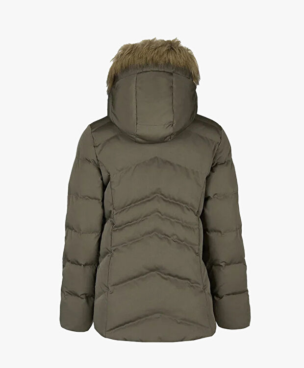 Kadın Olive Suya Dayanıklı Kaz Tüyü Mont - 2