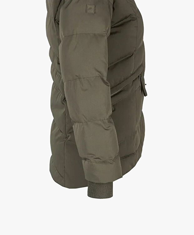 Kadın Olive Suya Dayanıklı Kaz Tüyü Mont - 3