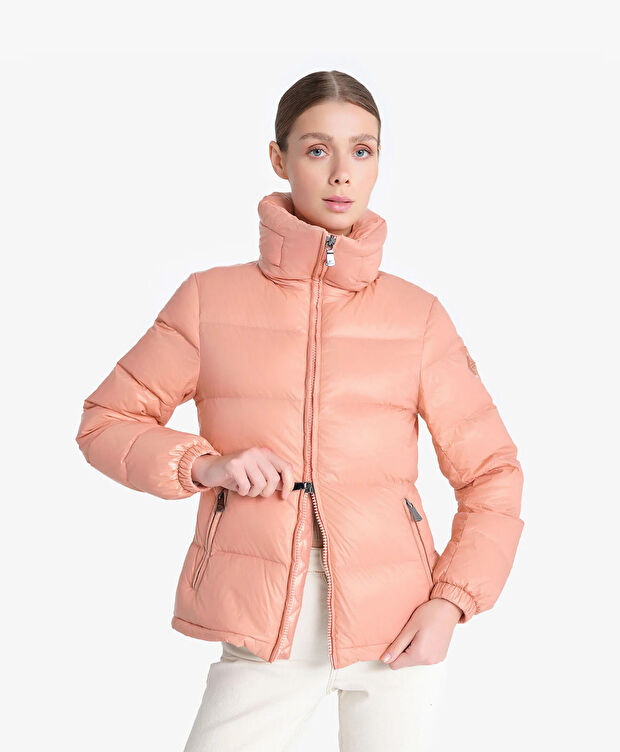 Kadın Parlak Pudra Suya Dayanıklı Kaz Tüyü Mont - 3