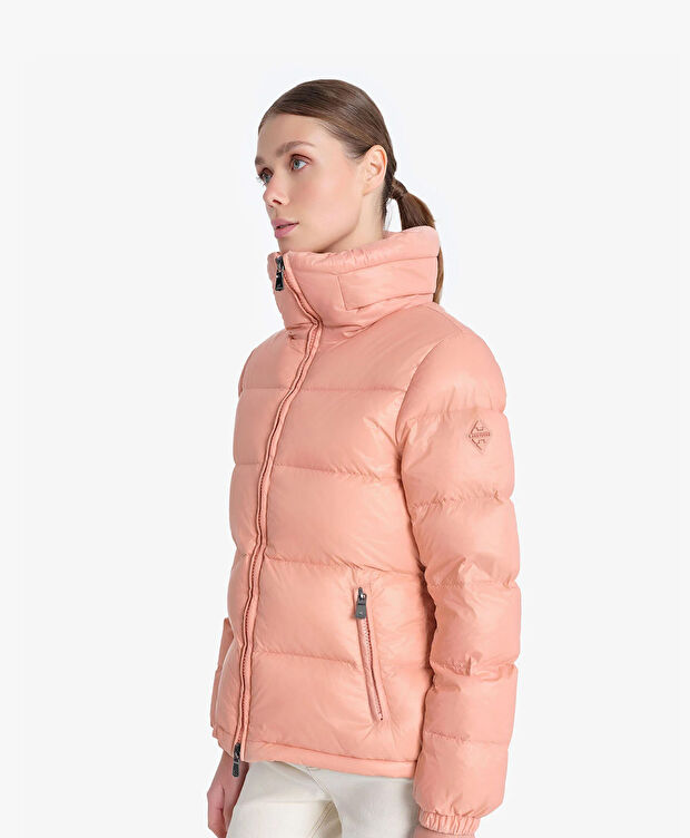 Kadın Parlak Pudra Suya Dayanıklı Kaz Tüyü Mont - 5