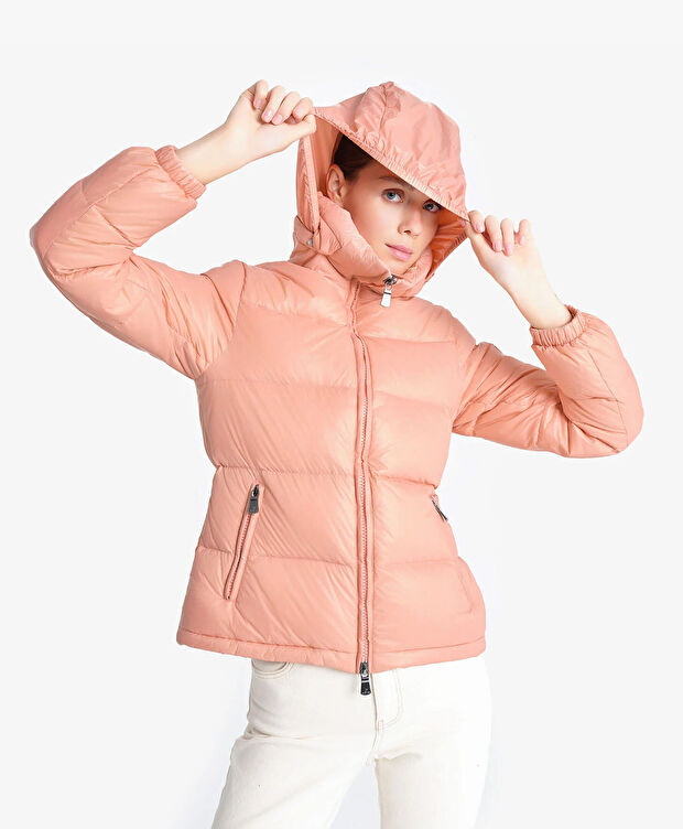 Kadın Parlak Pudra Suya Dayanıklı Kaz Tüyü Mont - 7