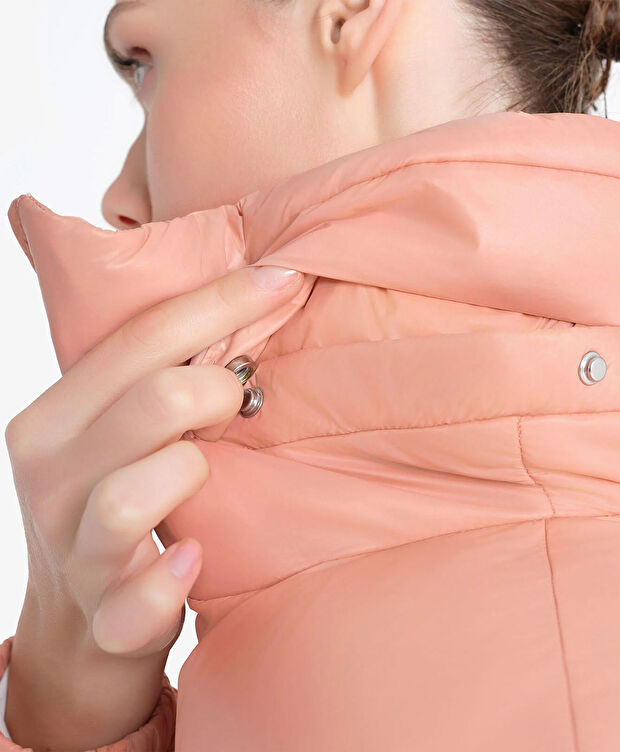 Kadın Parlak Pudra Suya Dayanıklı Kaz Tüyü Mont - 8