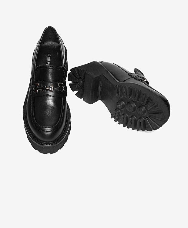Kadın Siyah Hakiki Deri Loafer Ayakkabı - 6