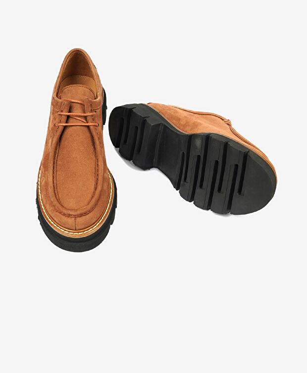 Kadın Tarçın Nubuk Hakiki Deri Oxford Ayakkabı - 6