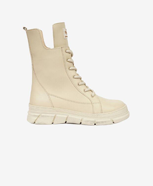 Kadın Ekru Hakiki Deri Günlük Bot - 1