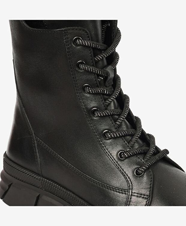 Kadın Siyah Hakiki Deri Günlük Bot - 5