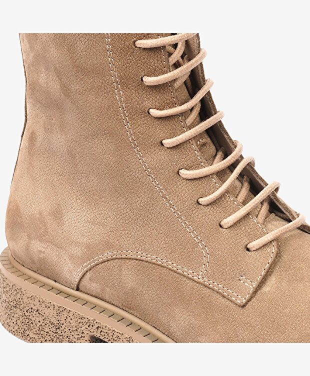 Kadın Vizon Hakiki Deri Military Bot - 5