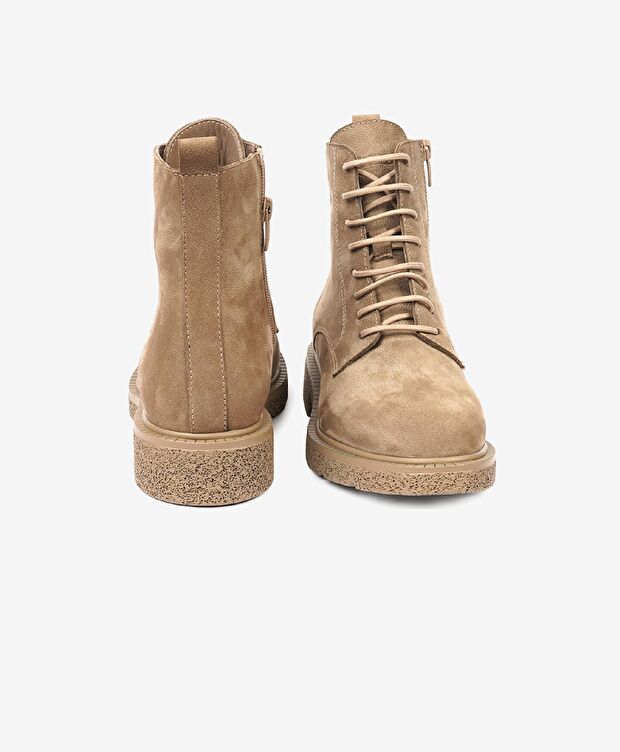 Kadın Vizon Hakiki Deri Military Bot - 7